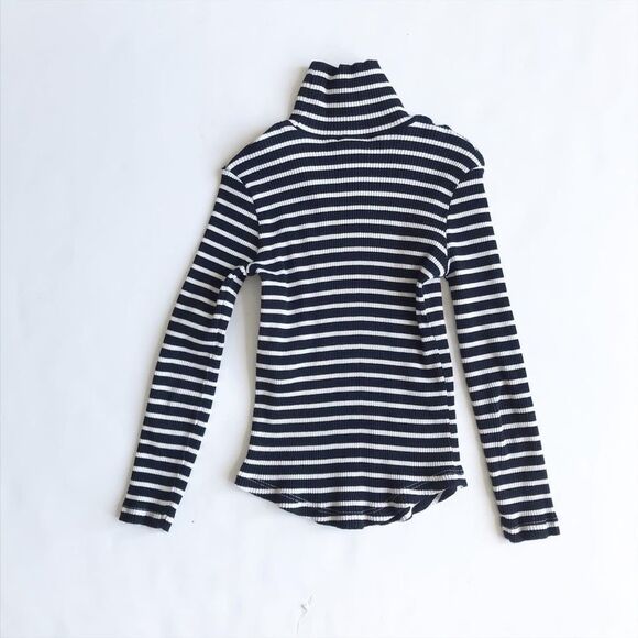 Zara black/white  ribbed mock neck top EUC 6Y - Picture 4 of 4